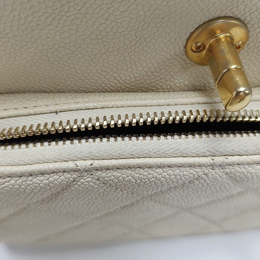 Quilted Grained Calfskin White