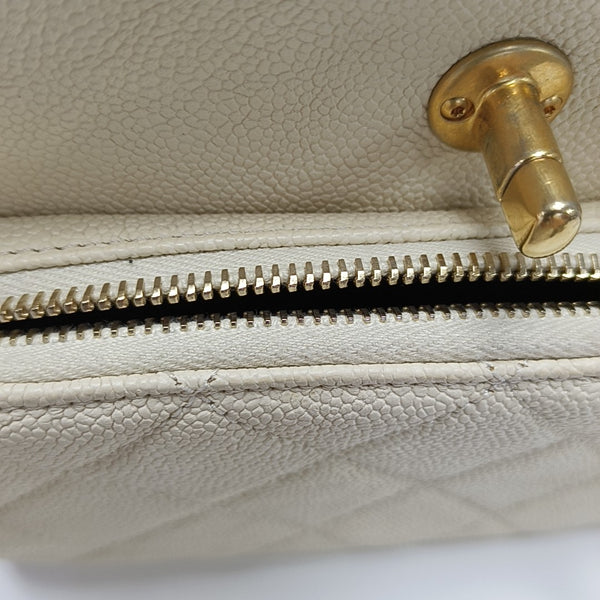 Quilted Grained Calfskin White