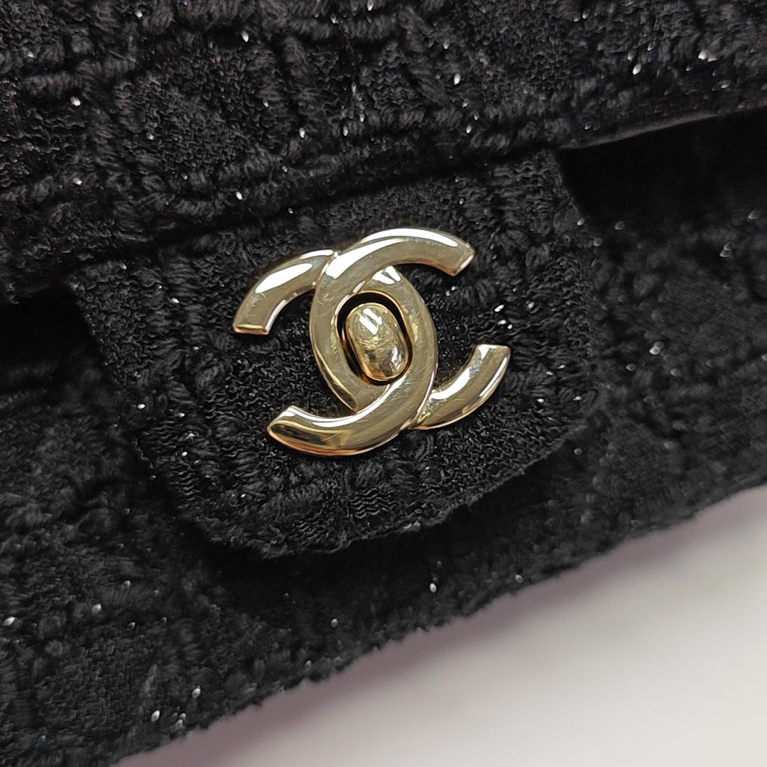 CLASSIC FLAP Mini Quilted Fabric Black