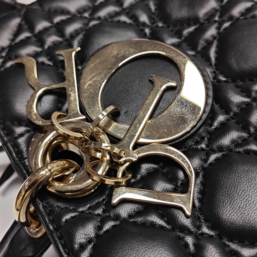 Lady D-Joy Medium Cannage Lambskin Black