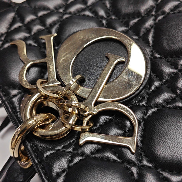Lady D-Joy Medium Cannage Lambskin Black