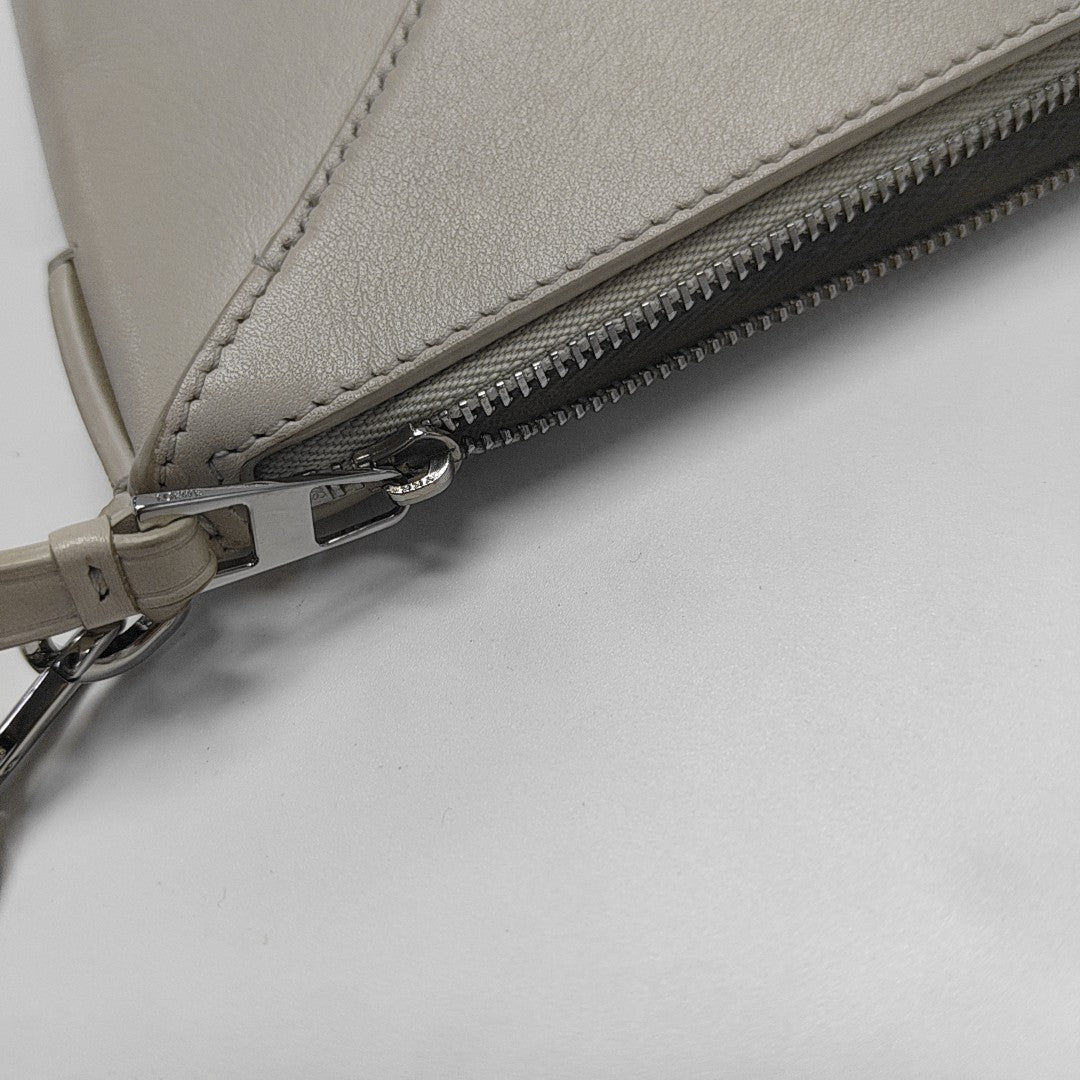 Puzzle Fold Mini Quilted Calfskin White