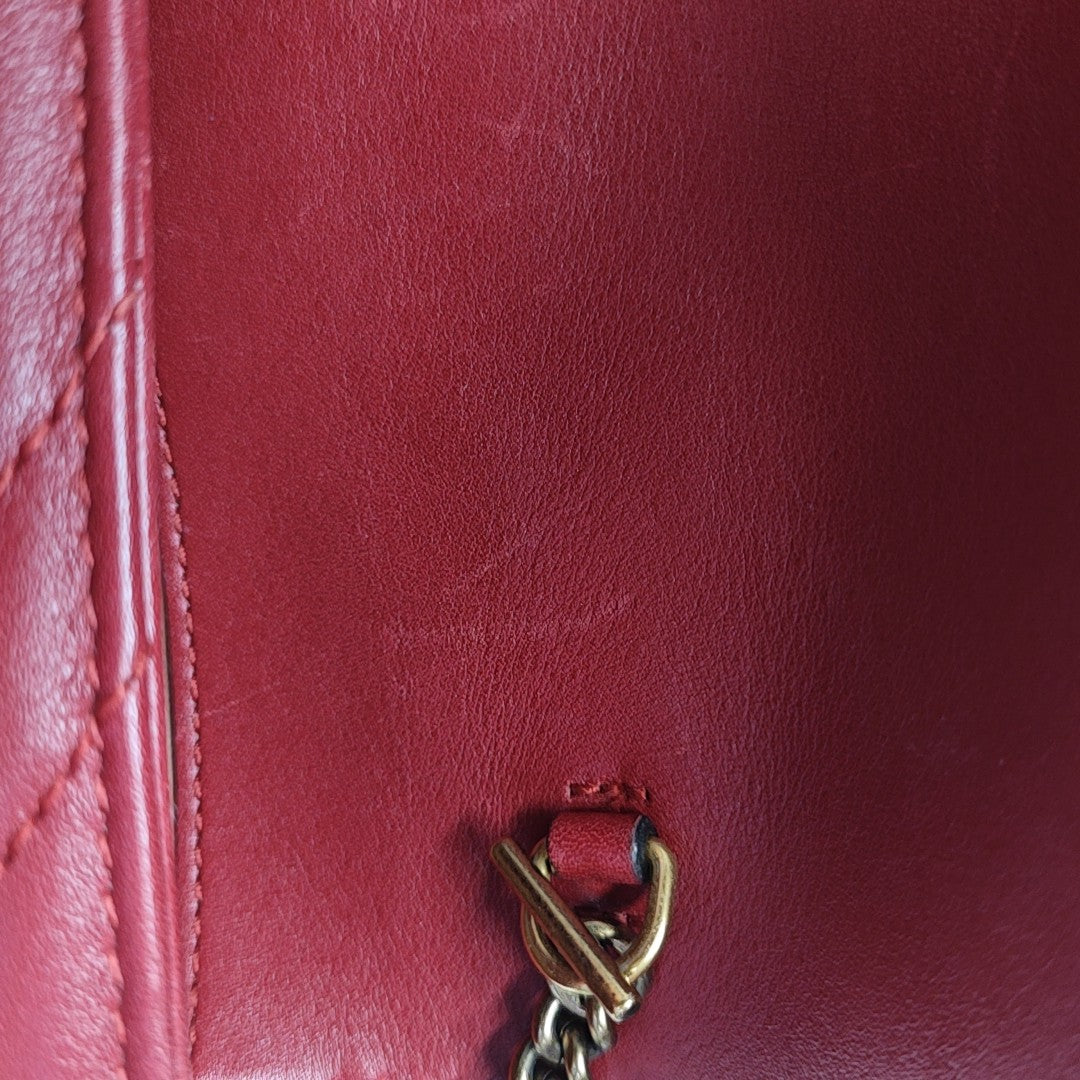 GG Marmont Mini Quilted Calfskin Red