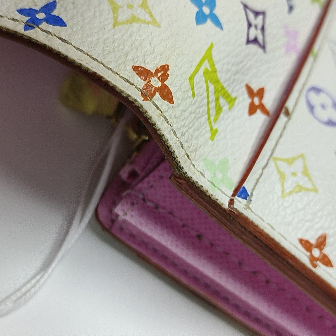 SARAH Monogram Coated Canvas White Wallet