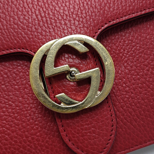 Interlocking G Small Calfskin Red