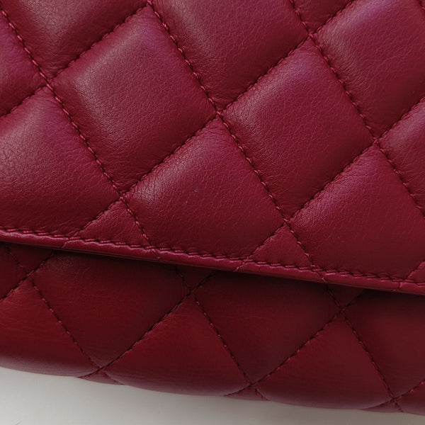 Quilted Calfskin Shoulder Bag Red