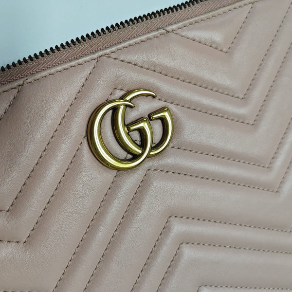 GG Marmont Large Quilted Calfskin Pink