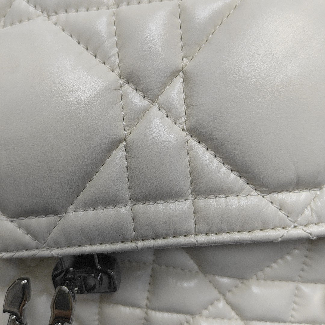 Authenticated pre-owned  Diorcamp Small Cannage Calfskin White - Shoulder Bag at Looply