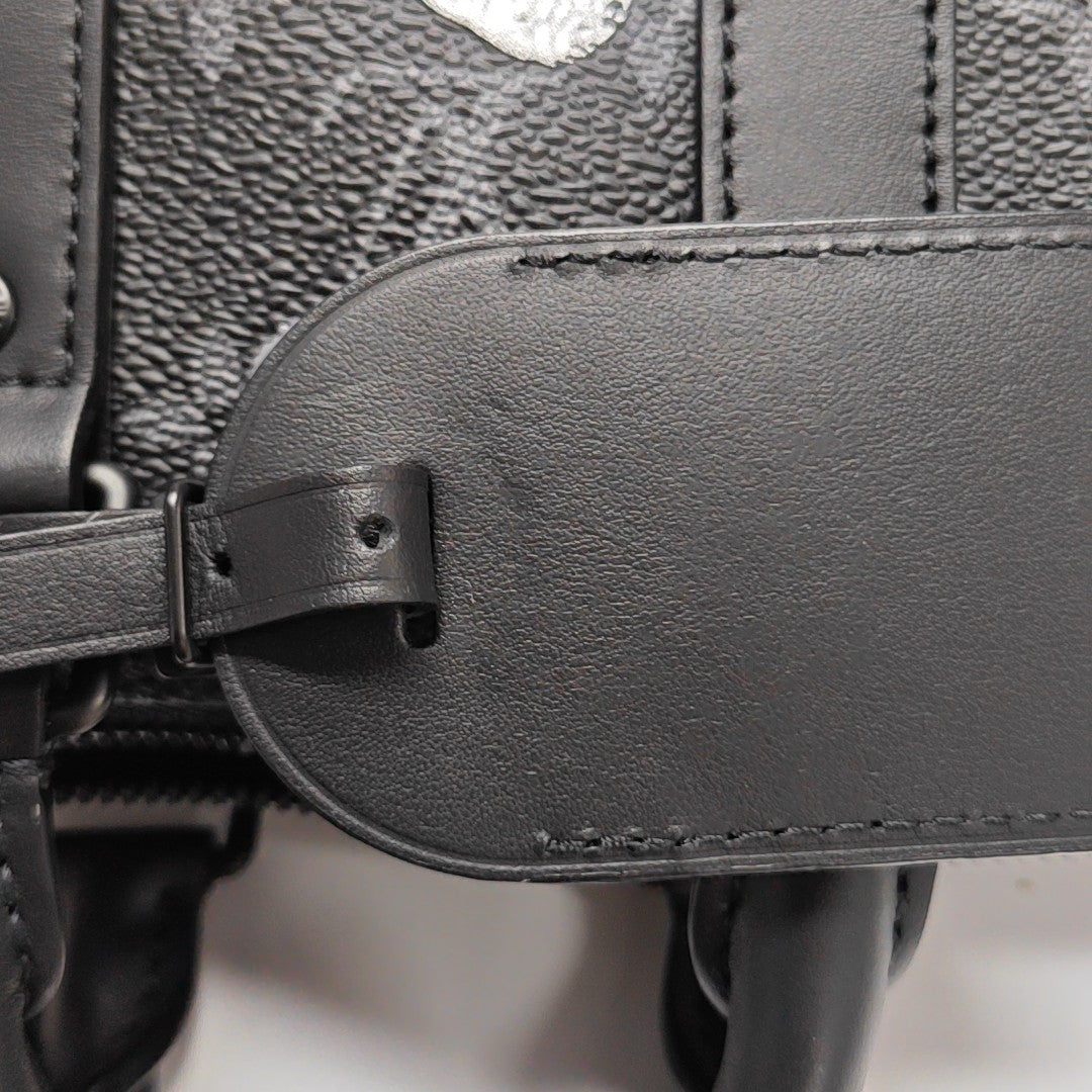 KEEPALL Monogram Coated Canvas Black