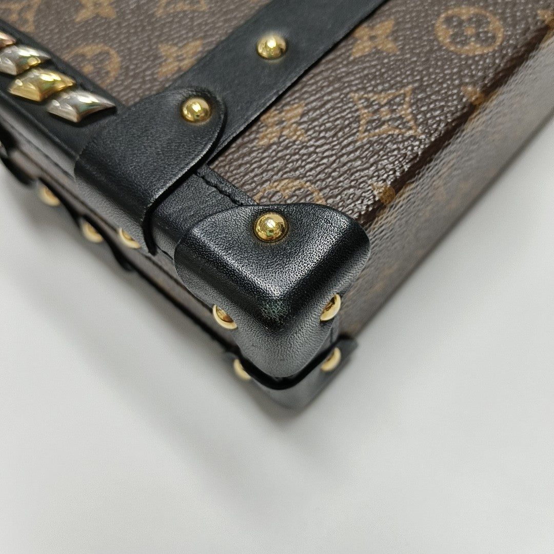 PETITE MALLE Monogram Coated Canvas Brown