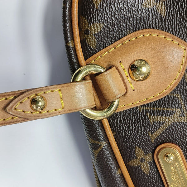 MONTORGUEI PM Monogram Coated Canvas Brown