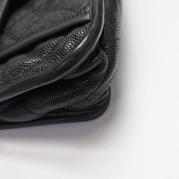 CLASSIC FLAP Jumbo Quilted Grained Calfskin Black
