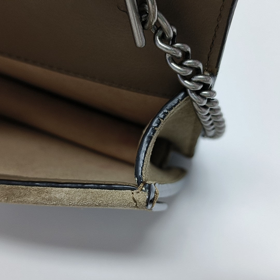 Dionysus Super Mini Monogram Coated Canvas Beige