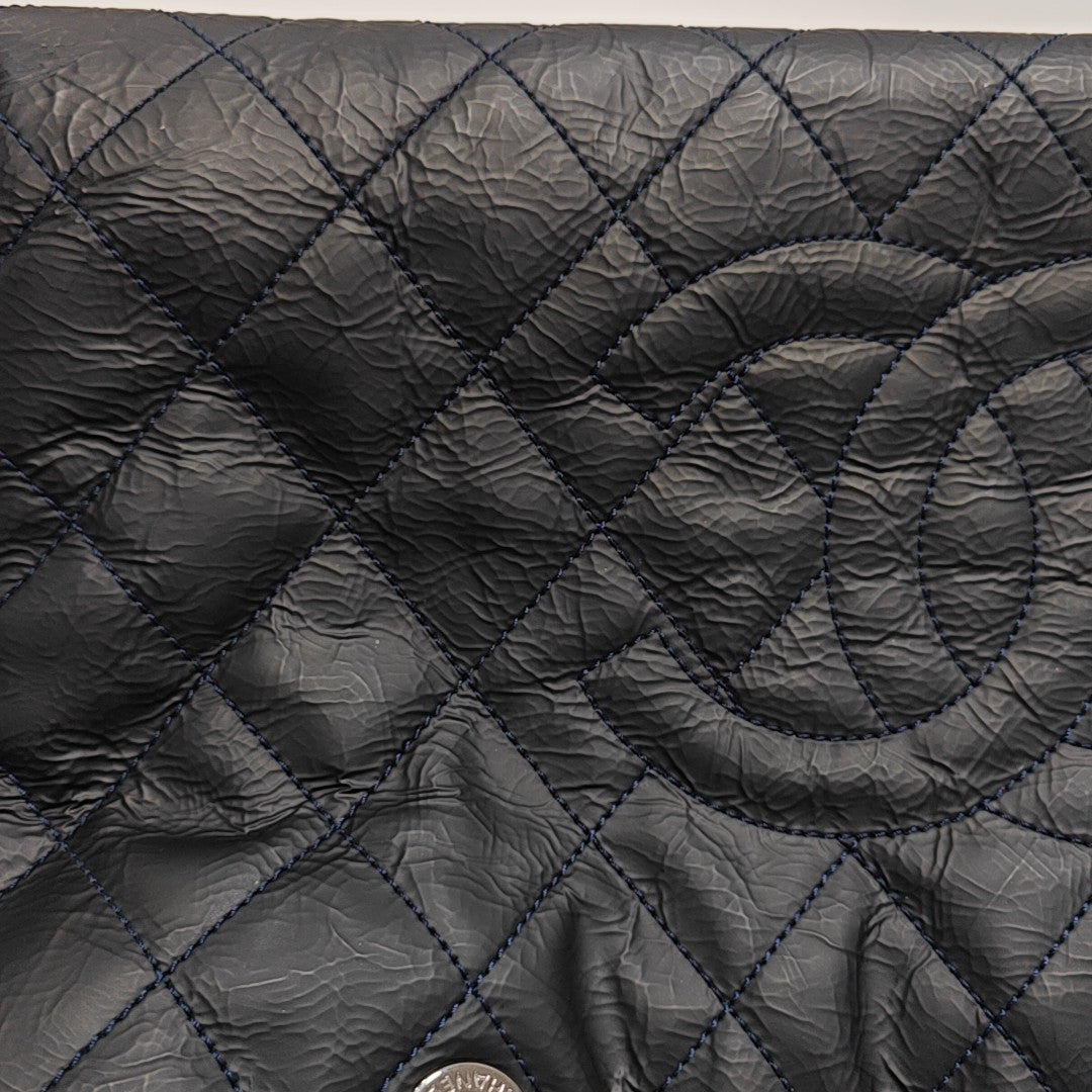 Quilted Calfskin Tote Bag Blue