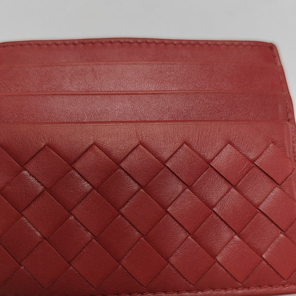 Calfskin Card Holder Red