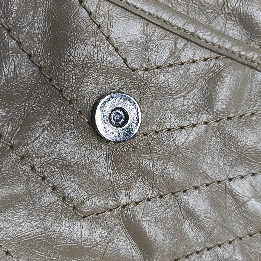 NIKI Medium Chevron Calfskin Beige