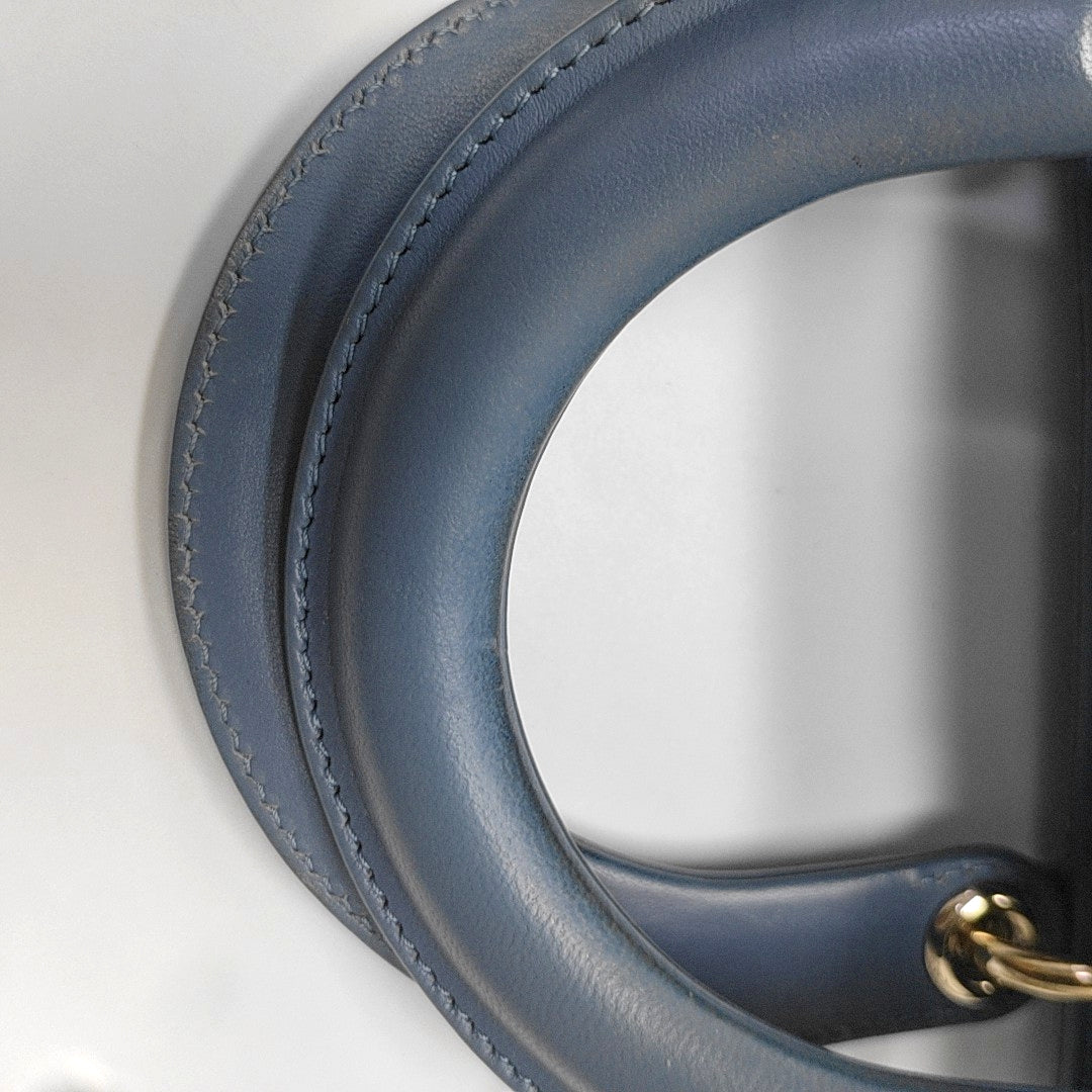 Lady Dior Small Cannage Lambskin Blue