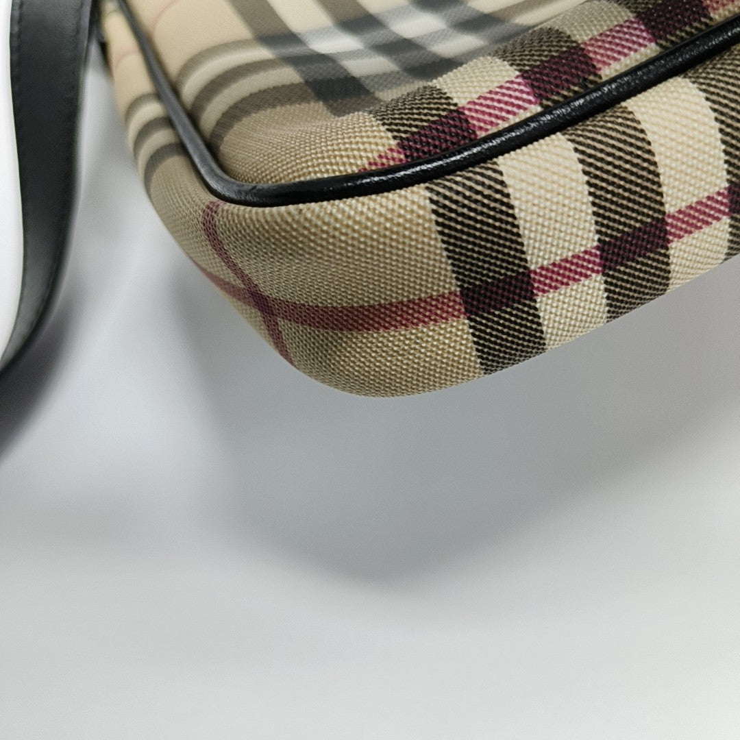Coated Canvas Shoulder Bag Beige