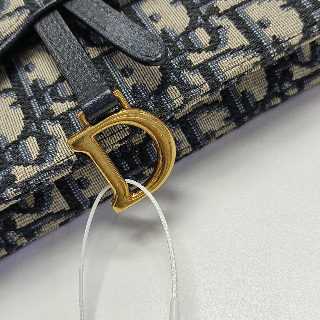 Saddle Mini Oblique Canvas Blue