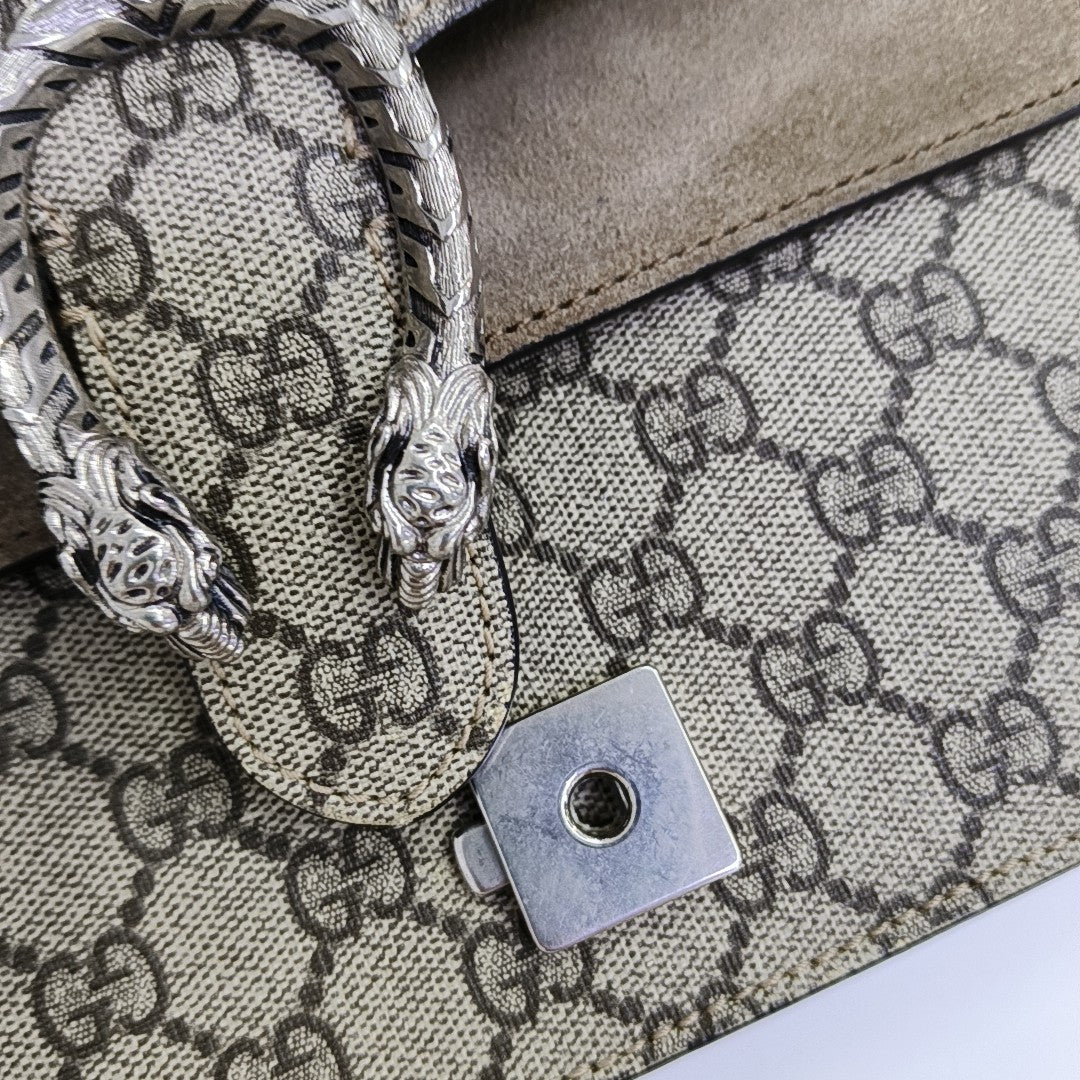 Dionysus Mini Monogram Coated Canvas Beige