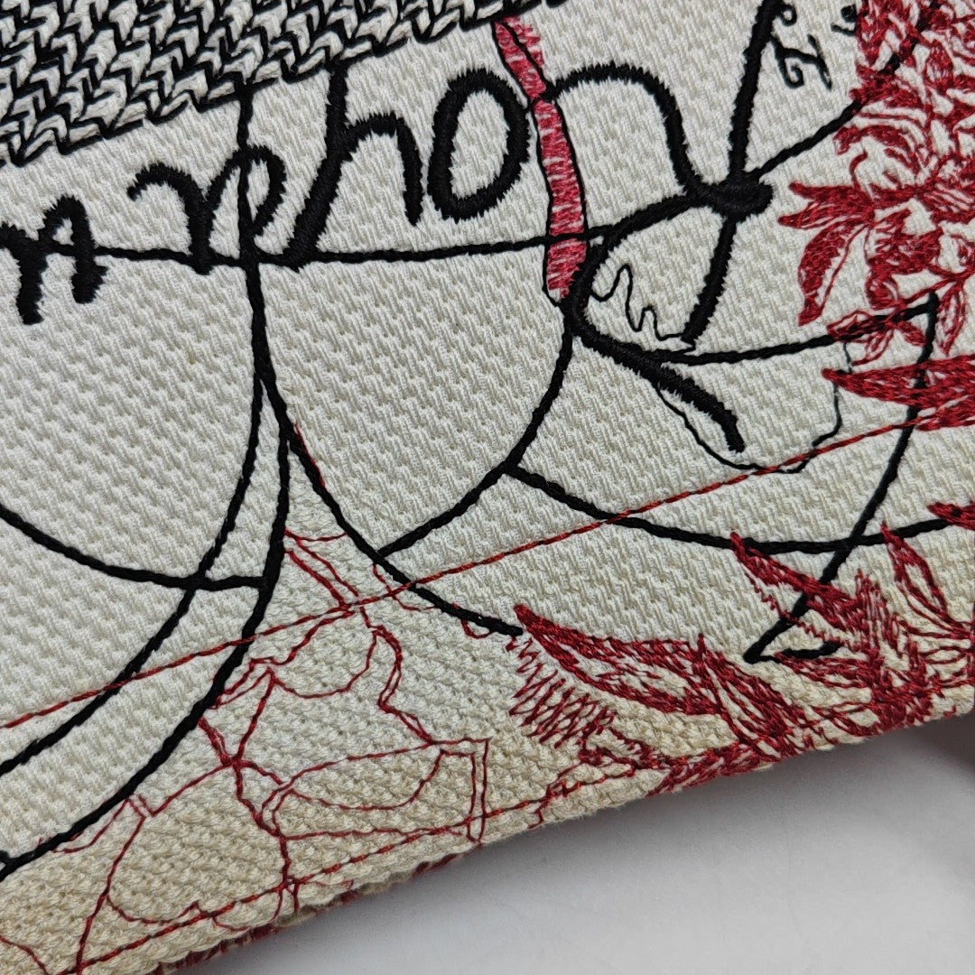 Book Tote Medium Fabric Red