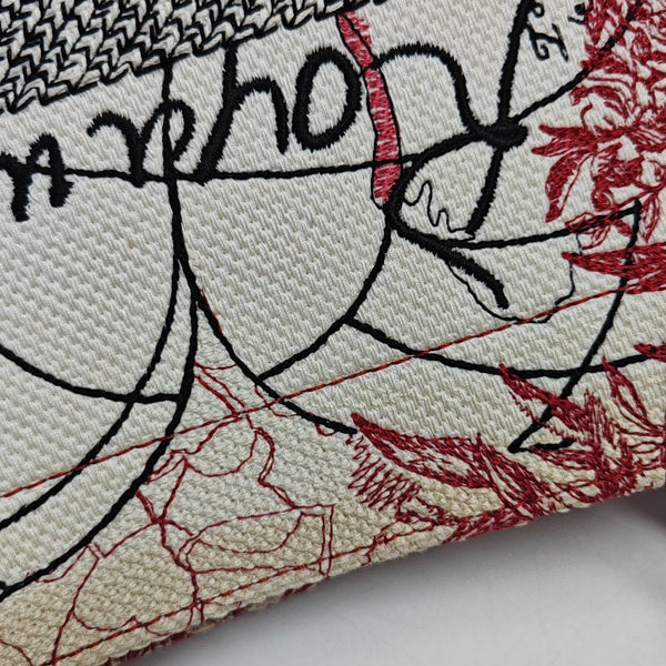Book Tote Medium Fabric Red