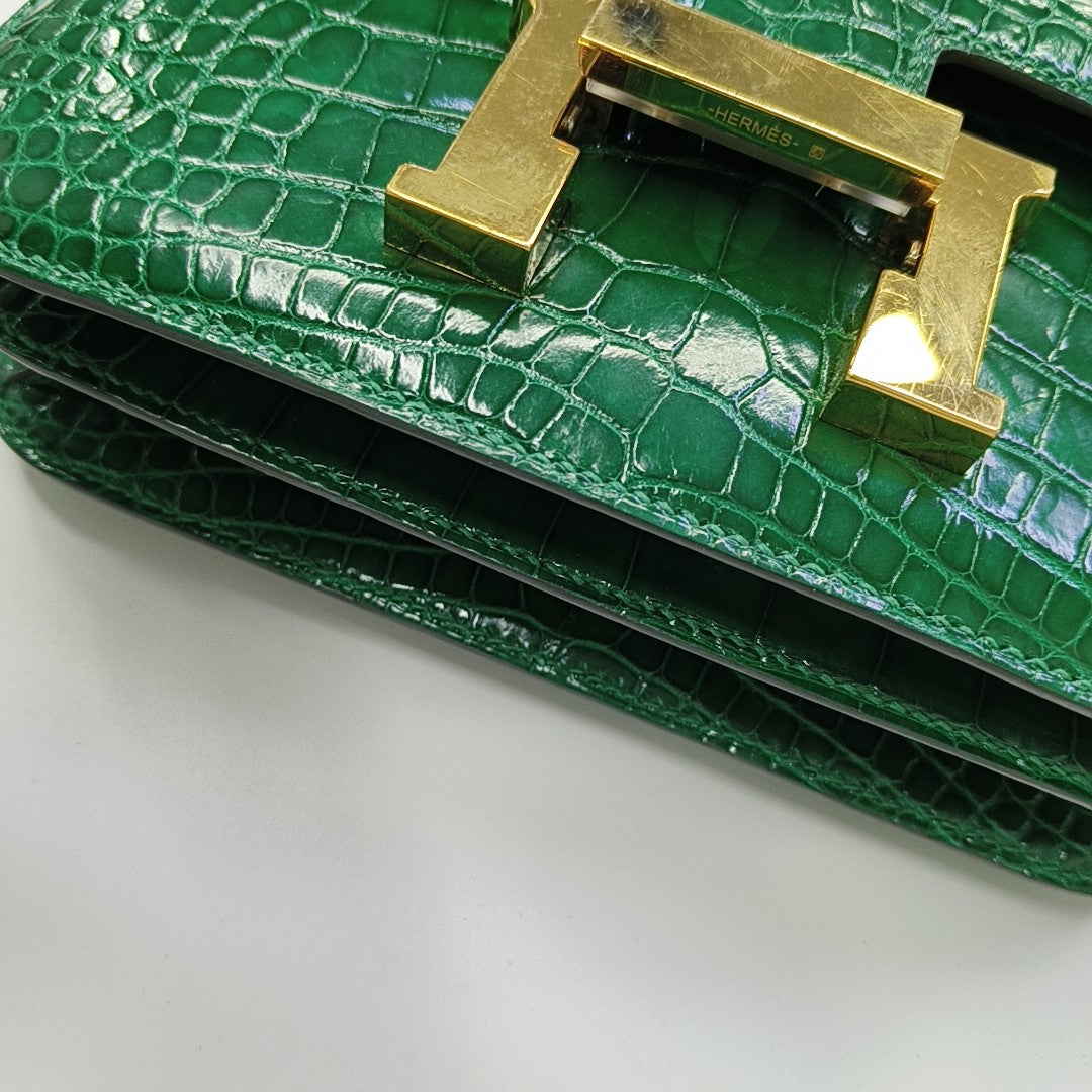Constance 19 Shiny Porosus Crocodile Green