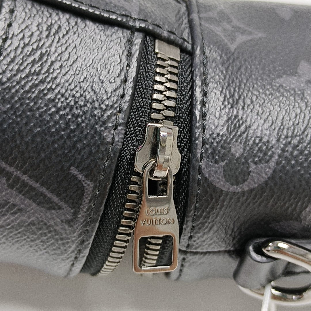 Monogram Coated Canvas Shoulder Bag Black