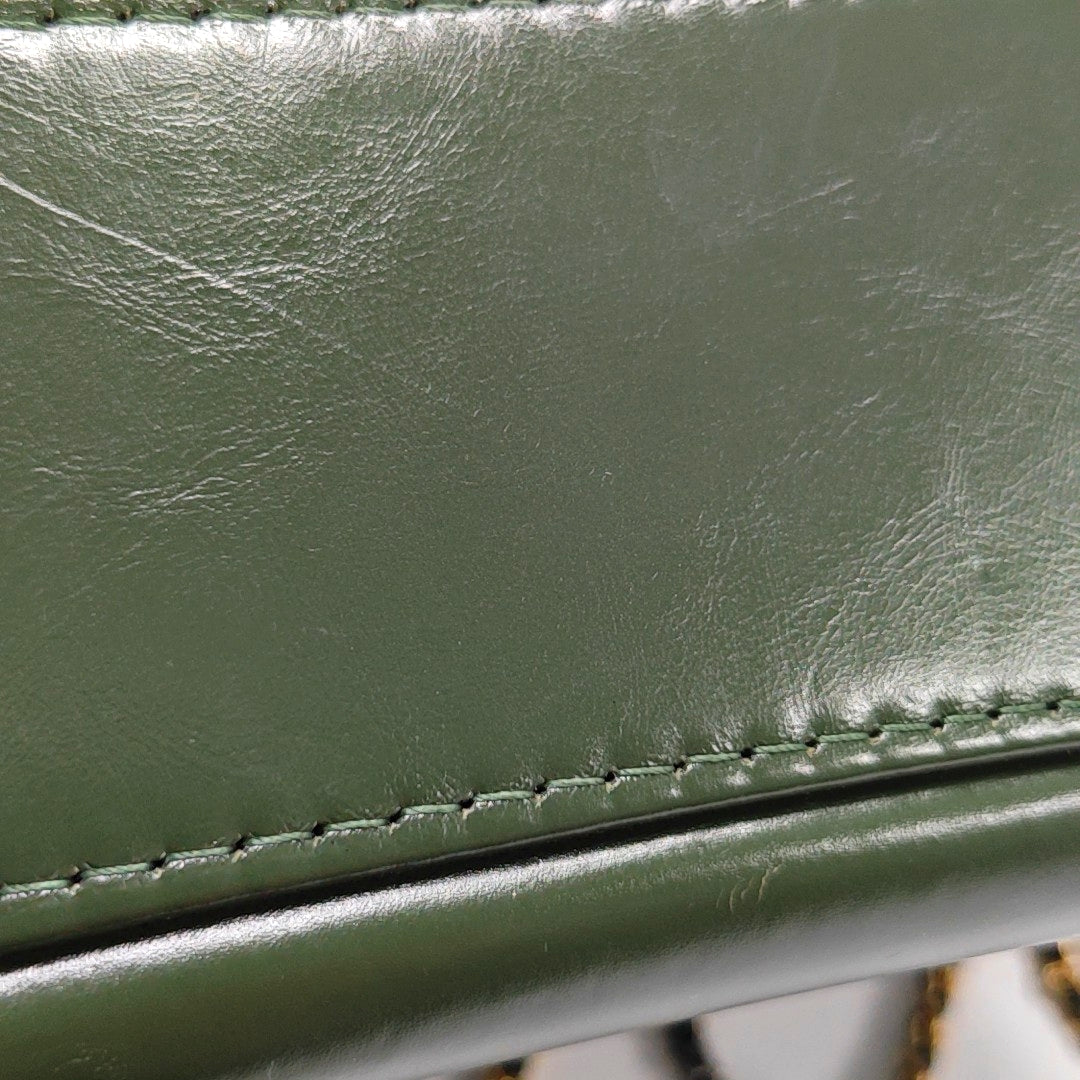 GABRIELLE Medium Quilted Calfskin Green