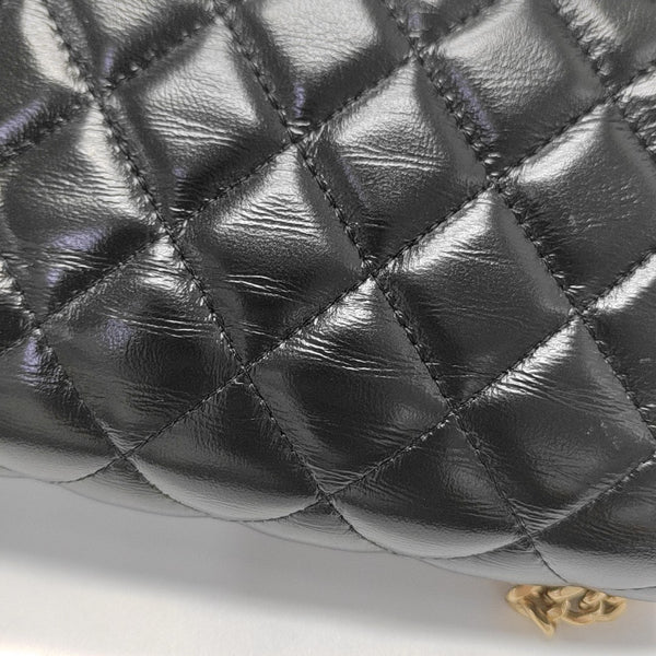 Quilted Lambskin Shoulder Bag Mini Black