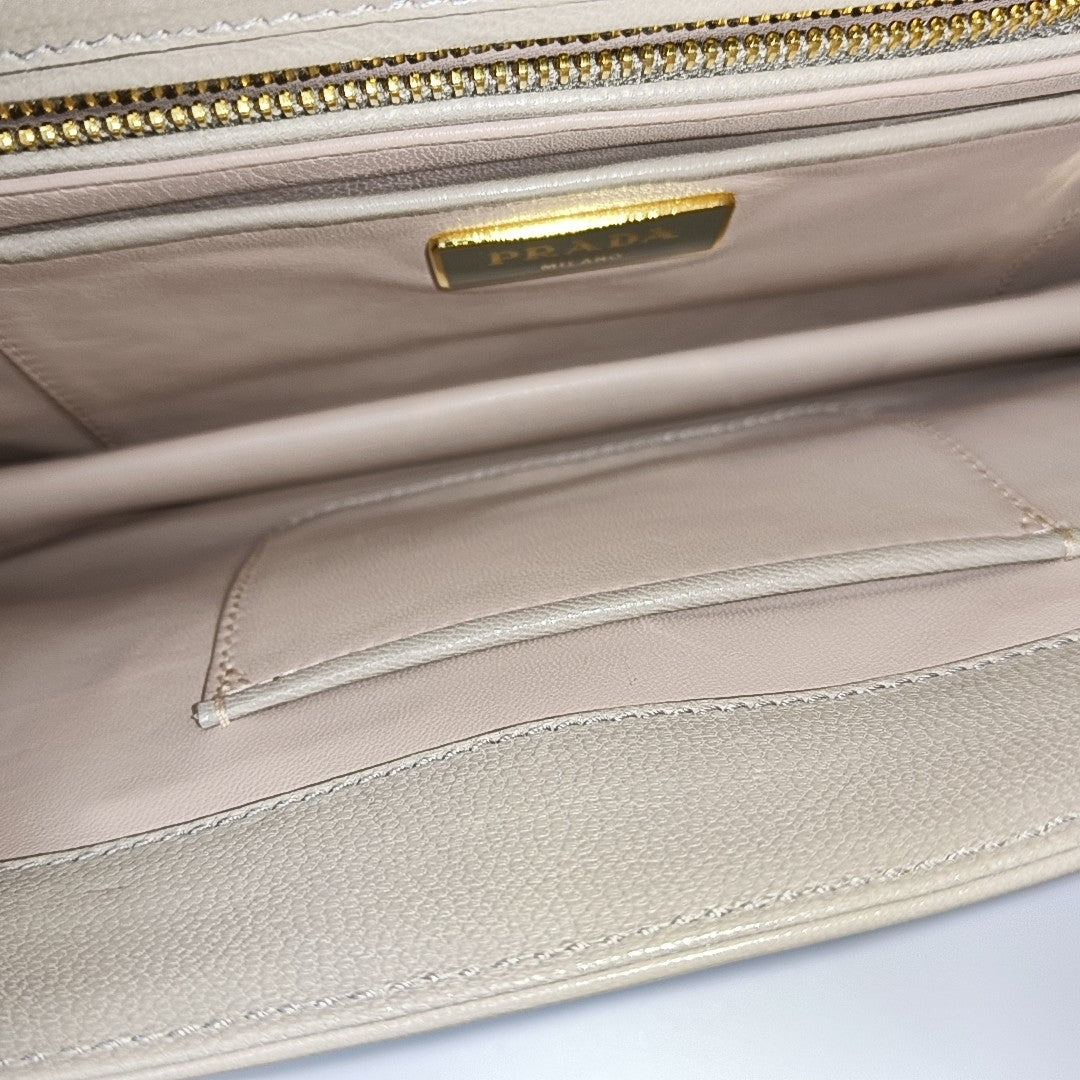Calfskin Shoulder Bag Beige