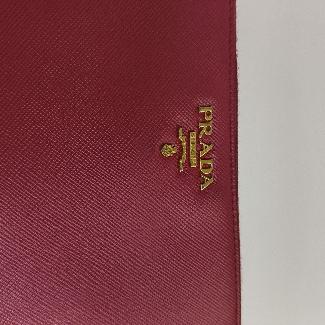 Zippy Wallet Saffiano Calfskin Red Wallet