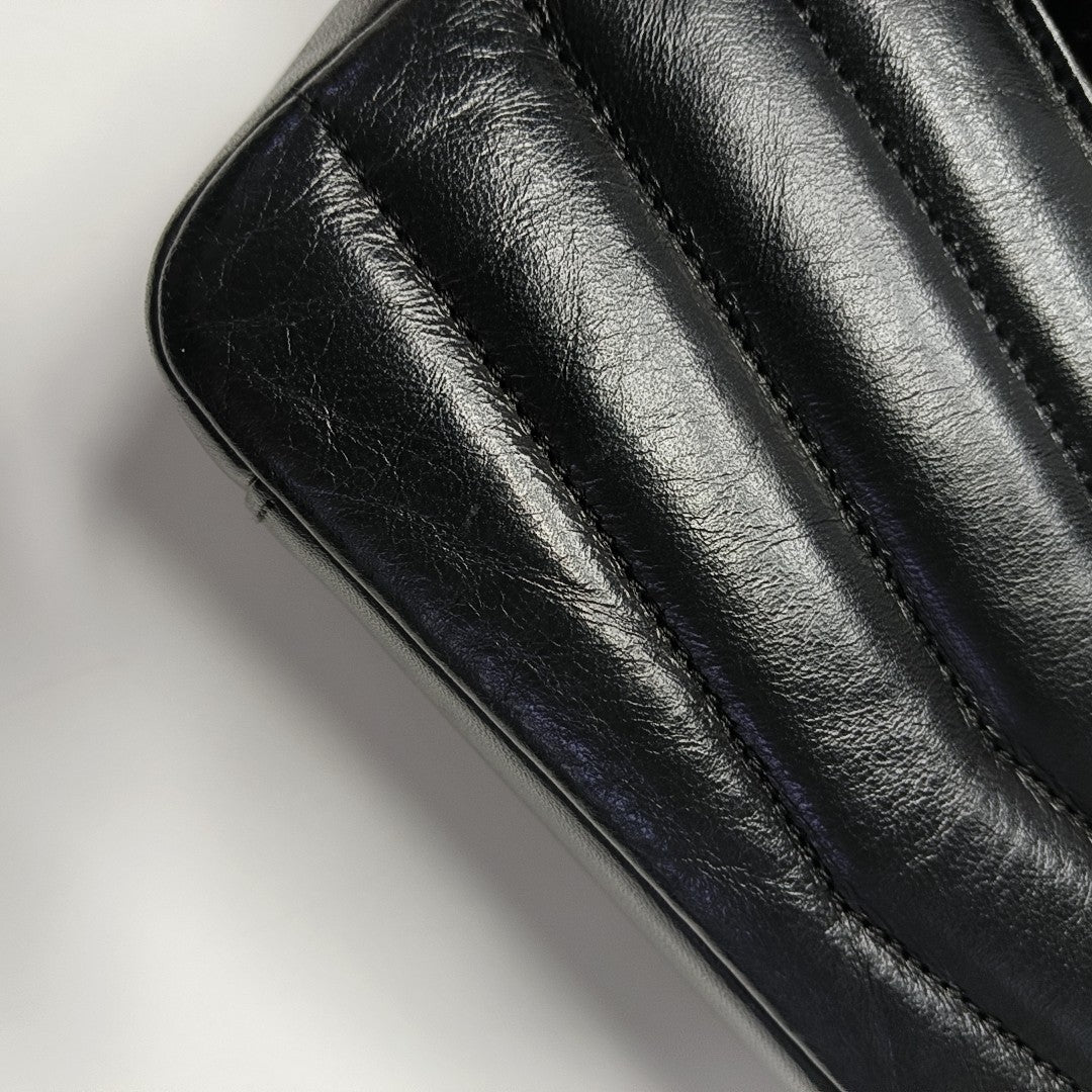 Quilted Lambskin Crossbody Bag Black