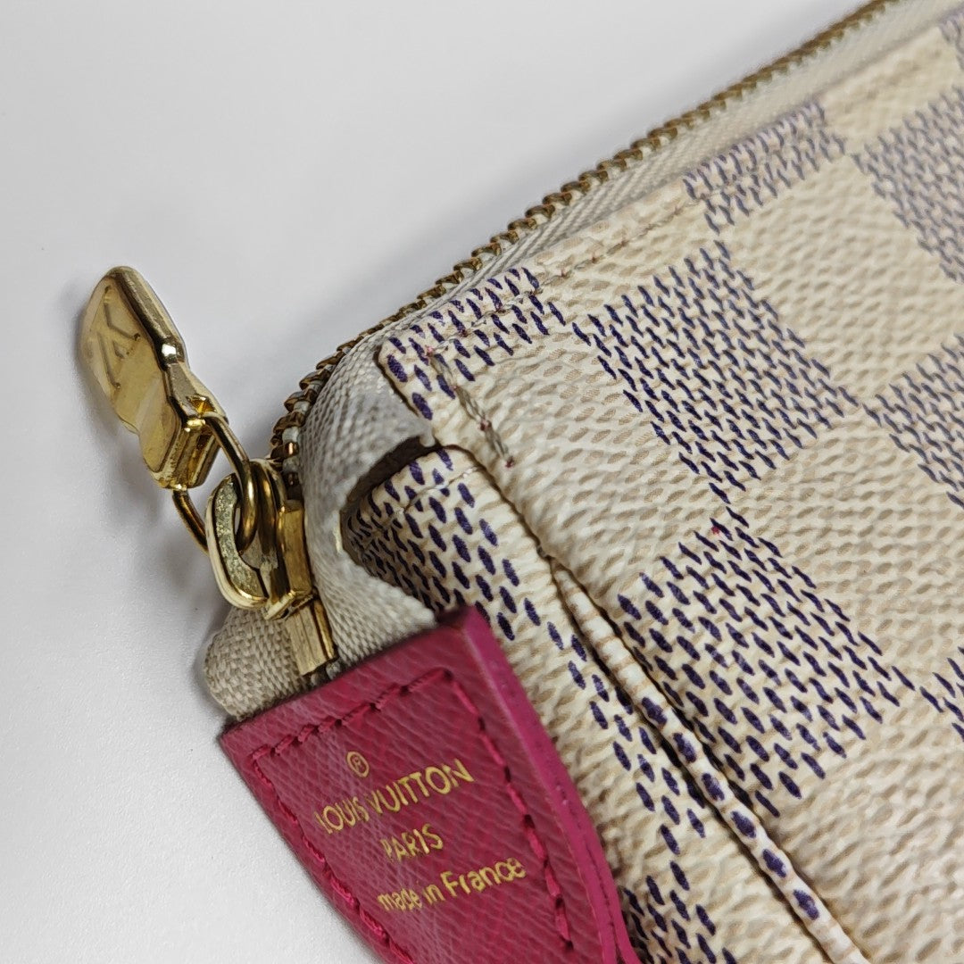ACCESSOIRES Mini Damier Azur Coated Canvas White
