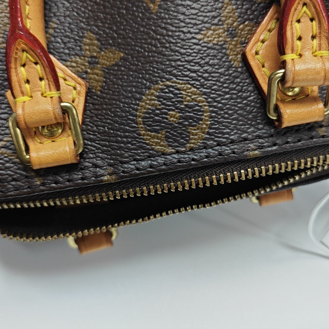 SPEEDY Nano Monogram Coated Canvas Brown