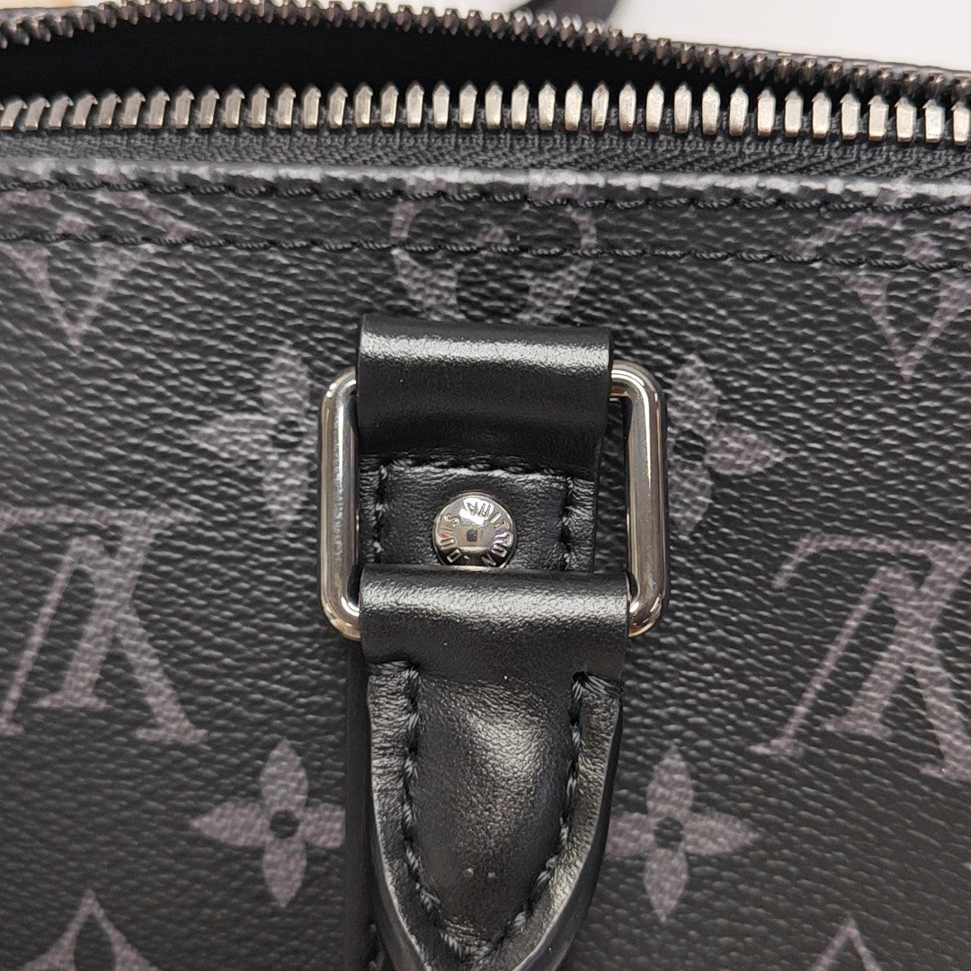 KEEPALL 25 Monogram Coated Canvas Black