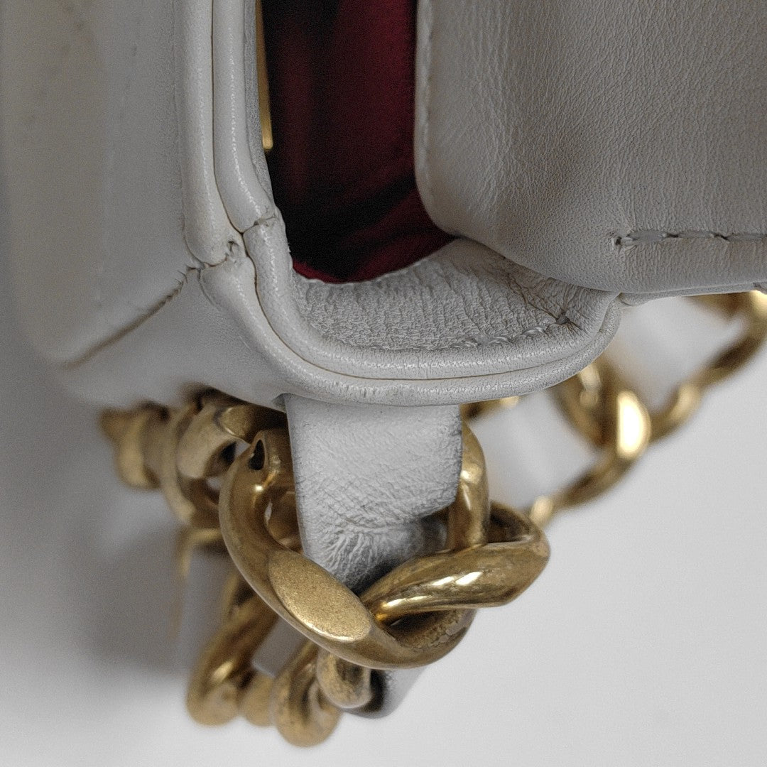 Quilted Calfskin Shoulder Bag White