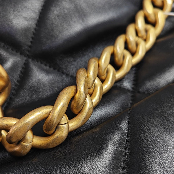 CHANEL 19 Large Quilted Lambskin Black