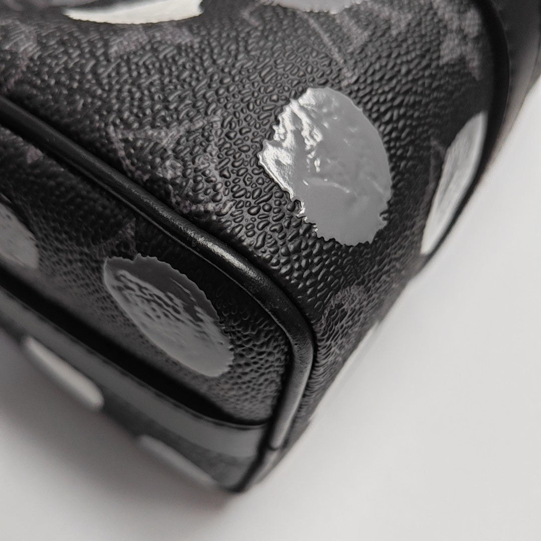 KEEPALL Monogram Coated Canvas Black