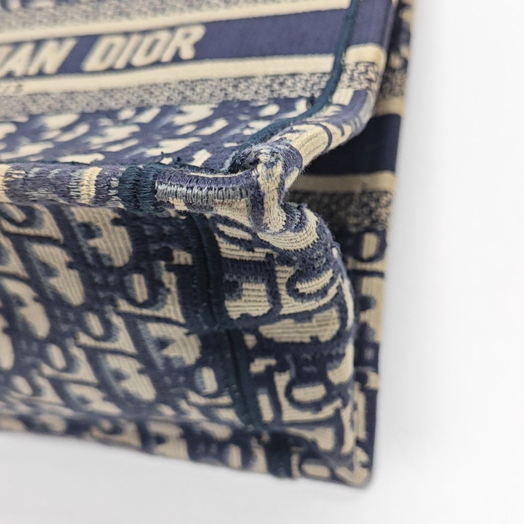 Book Tote Small Oblique Canvas Blue
