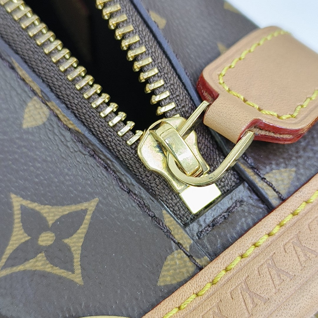 SIDE TRUNK MM Monogram Coated Canvas Brown