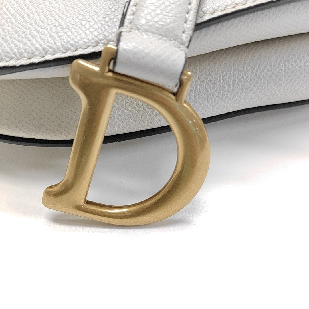 Saddle Mini Calfskin White