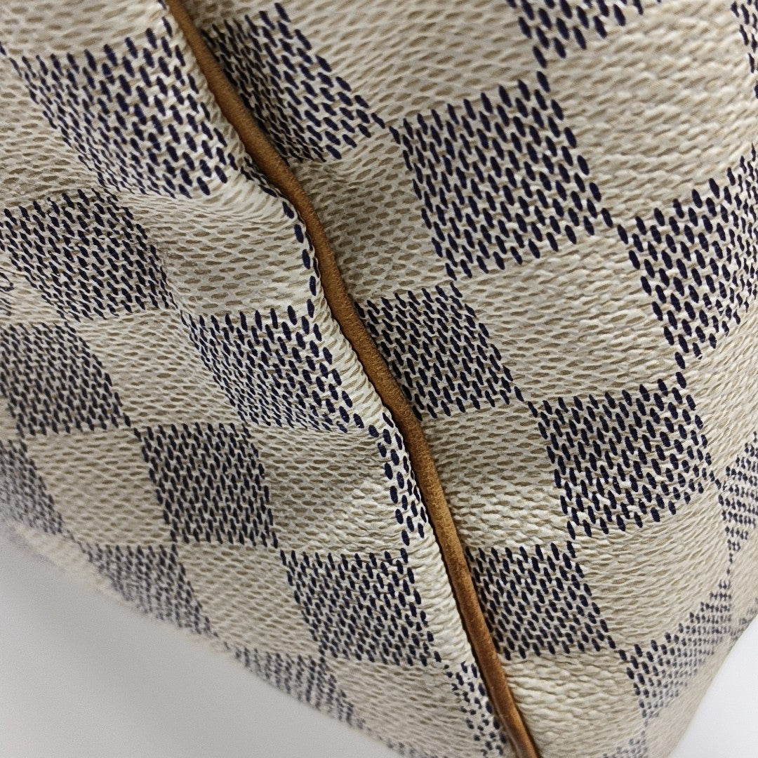 SPEEDY 25 Damier Azur Coated Canvas White