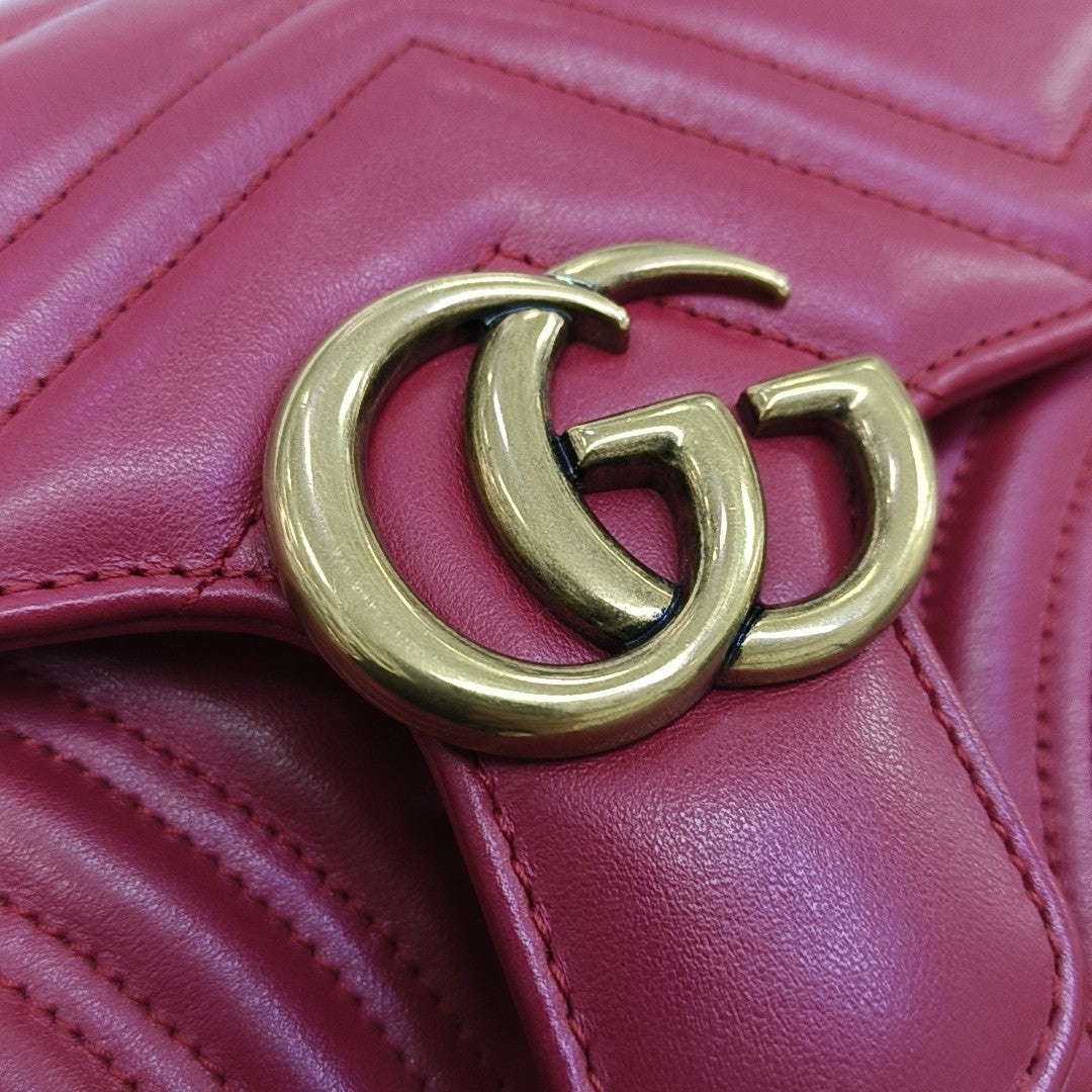 GG Marmont Small Quilted Calfskin Red