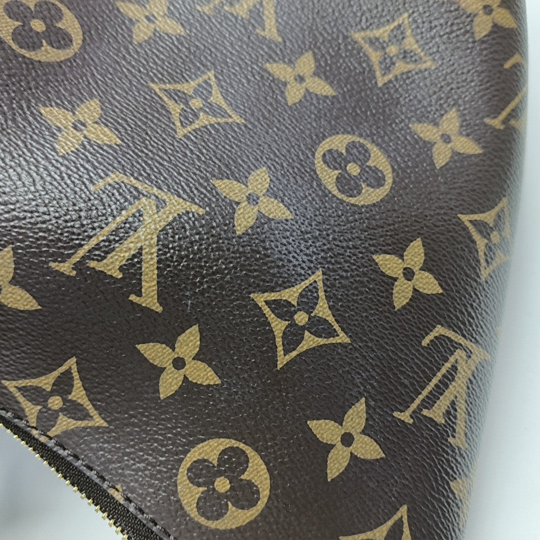 LOOP HOBO Monogram Coated Canvas Brown