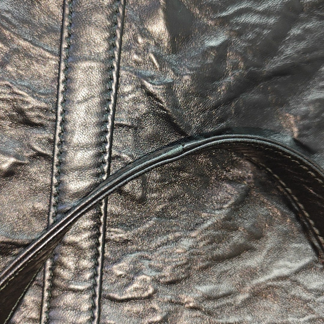 Lambskin Top Handle Bag Black