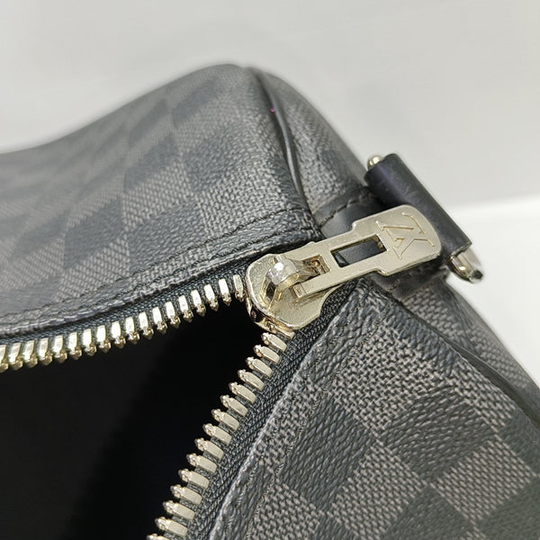 KEEPALL 45 Damier Graphite Coated Canvas Gray