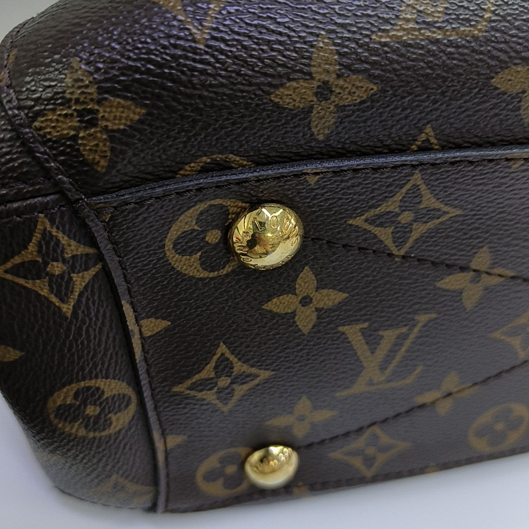 MONTAIGNE MM Monogram Coated Canvas Brown