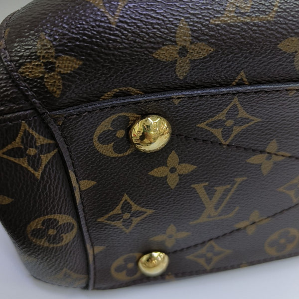 MONTAIGNE MM Monogram Coated Canvas Brown