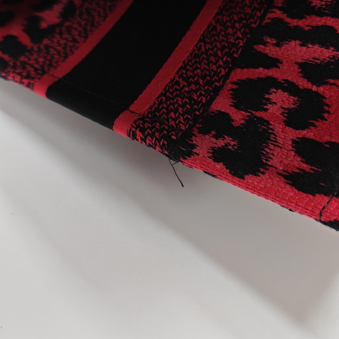 Authenticated pre-owned  Book Tote Medium Fabric Red - Tote Bag at Looply